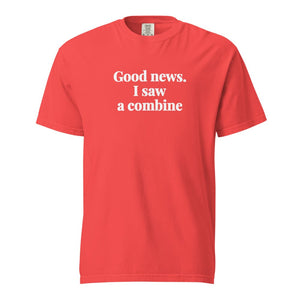 Good News. I Saw A Combine Unisex Premium T-shirt - Paprika