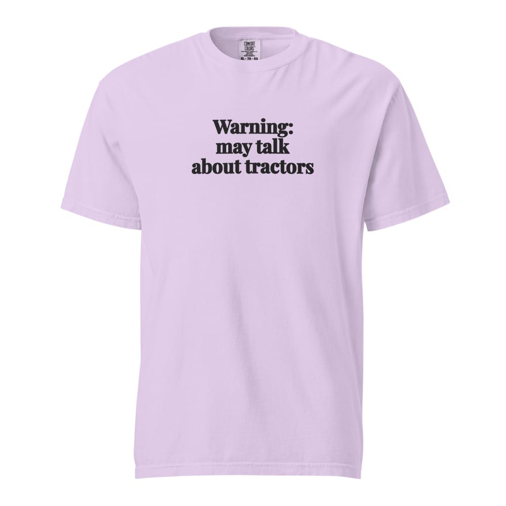 Warning: May Talk About Tractors Unisex Premium T-shirt - Orchid